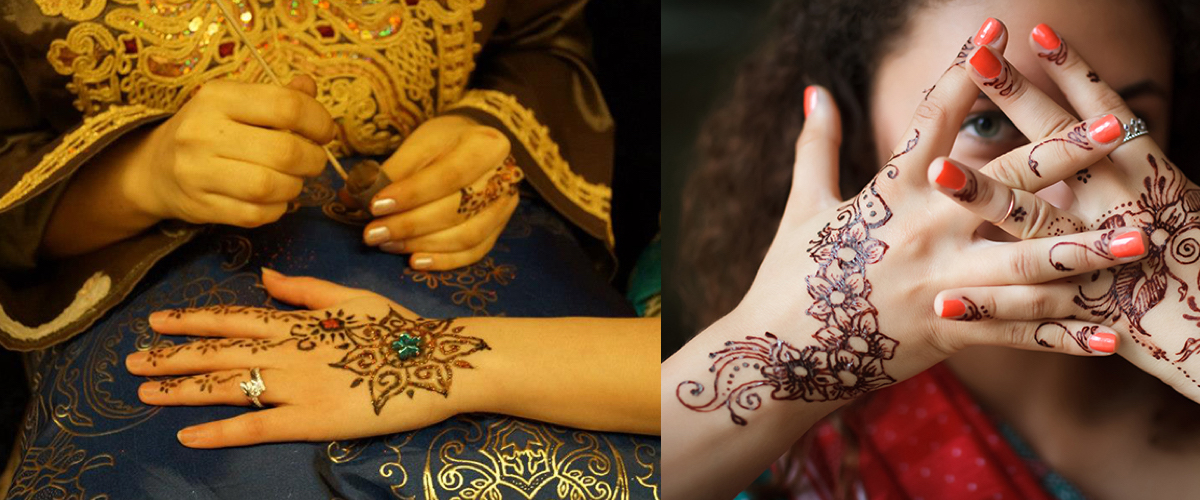 Witte henna tattoos voor een Feest